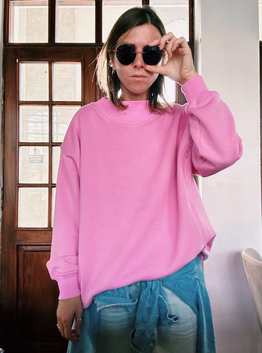 Pembe Emzirme Oversize Sweatshirt